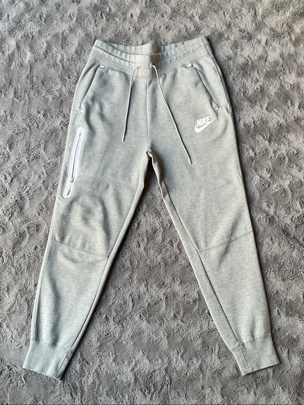 Nike Light Grey Jogger Sweatpants with White Logo